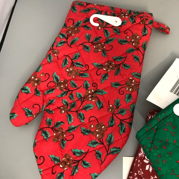 Vintage NOS 4pc Christmas holiday oven bake mitten gloves bundle - Picture 5 of 10